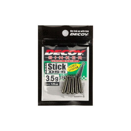 DECOY DECOY SINKER TYPE STICK 28g DS-6H(2 pcs/pack) GUN BLACK