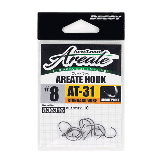 DECOY AREATE HOOK STANDARD WIRE #8 AT-31 (10 pcs/pack) SILKY BLACK
