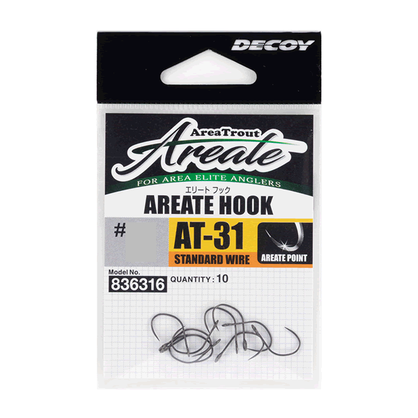 DECOY AREATE HOOK STANDARD WIRE #6 AT-31 (10 pcs/pack) SILKY BLACK