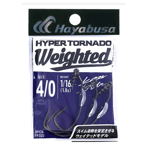 Hayabusa HYPER TORNADO WEIGHTED ll #4/0 : 1.8g FF322 (3 pcs/pack)