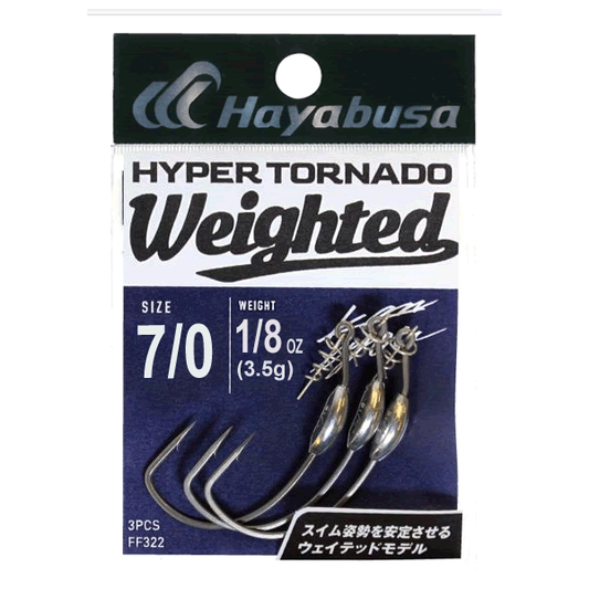 Hayabusa HYPER TORNADO WEIGHTED ll #7/0 : 3.5g FF322 (3 pcs/pack)