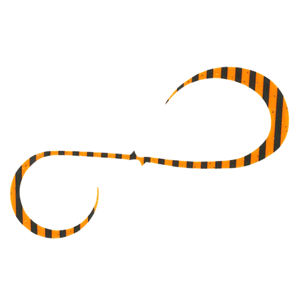 Hayabusa FREE SLIDE NECKTIE BULKY CURLY DOUBLE (3 pcs/pack) #6 BRIGHT ORANGE ZEBRA