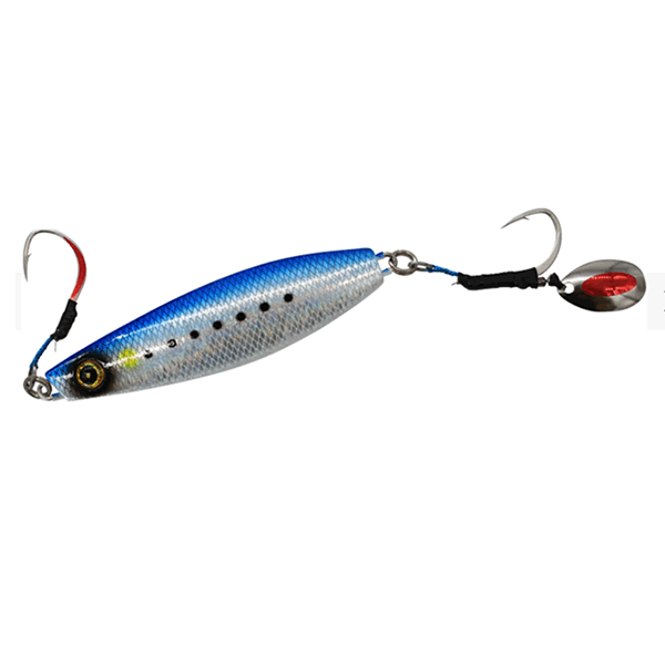 Hayabusa JACK EYE FUNE MAKI 200g #1 REAL FISH SCALE BLUE SARDINE MESH LUMINOUS saltwater fishing lure
