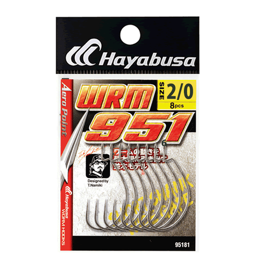 Hayabusa WRM-951 AERO POINT WIDE GAPE #2/0 ( 8 pcs/pack) MATTE BLACK