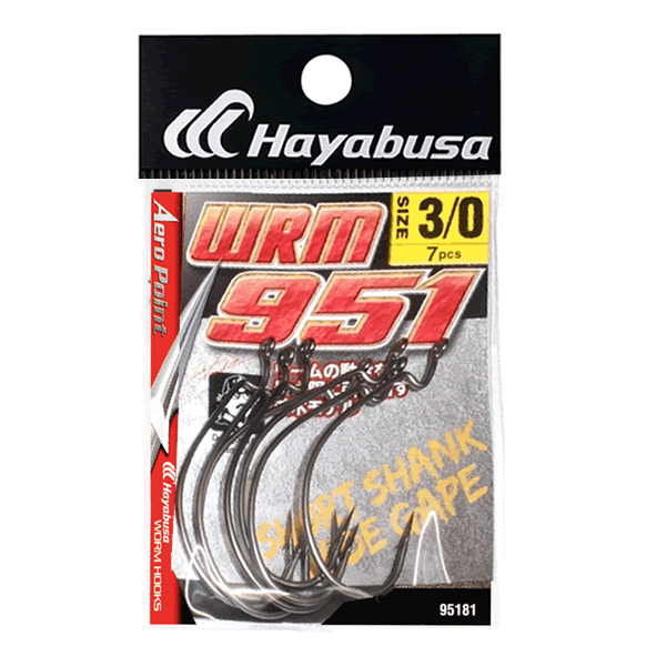Hayabusa WRM-951 AERO POINT WIDE GAPE #3/0 ( 7 pcs/pack) MATTE BLACK
