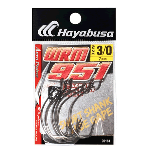 Hayabusa WRM-951 AERO POINT WIDE GAPE #3/0 ( 7 pcs/pack) MATTE BLACK