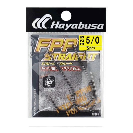 Hayabusa FPP STRAIGHT #5/0 FF201 (3 pcs/pack) BLACK NICKEL