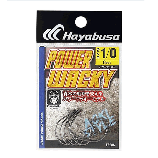 Hayabusa POWER WACKY #1/0 FF206 (6 pcs/pack) BLACK NICKEL