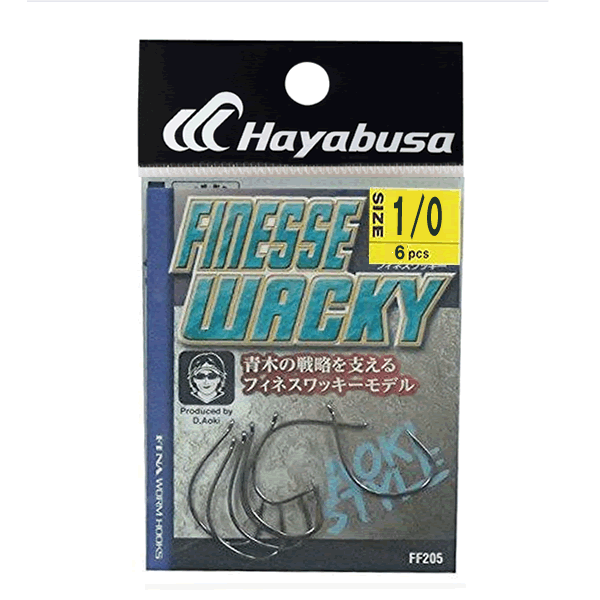 Hayabusa FINESSE WACKY #1/0 FF205 (6 pcs/pack) BLACK NICKEL
