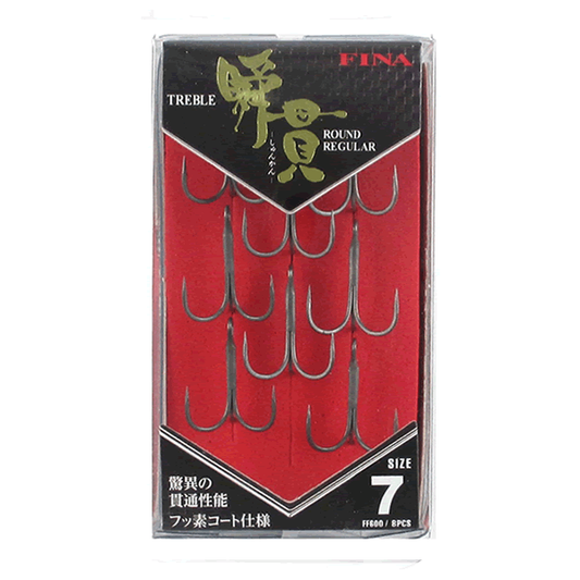 Hayabusa SHUN-KAN TREBLE ROUND REGULAR #7 FF600 (8 pcs/pack)