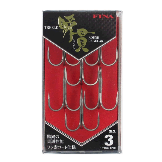 Hayabusa SHUN-KAN TREBLE ROUND REGULAR #3 FF600 (6 pcs/pack)