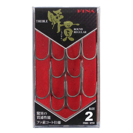 Hayabusa SHUN-KAN TREBLE ROUND REGULAR #2 FF600 (6 pcs/pack)