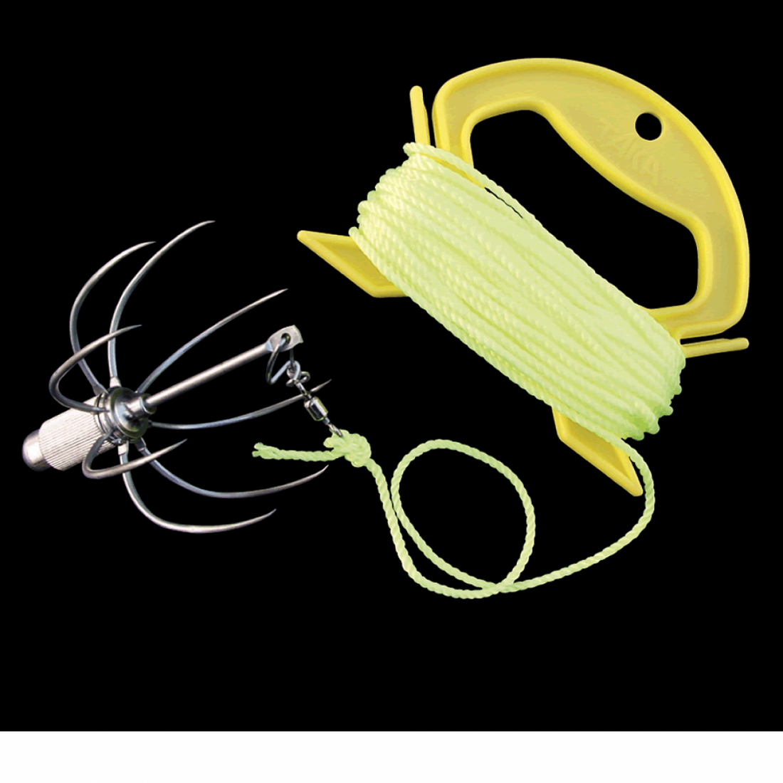 KAMIWAZA OTOSHIKOMI GAFF HOOK (2.5mm x 8)/4mm, ROPE x 9m MAX LOAD : 5kg fishing accessory