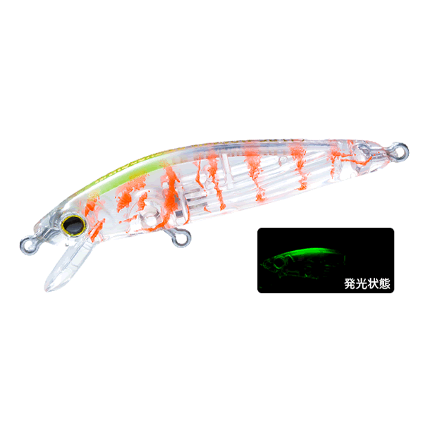 DUEL HARDCORE LG MINNOW (F) 50 50mm : 2.5g FLOATING LSOA-GLOW HEAD OKIAMI