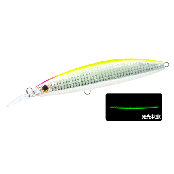 DUEL HARDCORE BULLET FAST (S) 140 140mm : 45g SINKING GLOWBERRY CHART