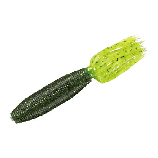 Gary YAMAMOTO FAT IKA 100mm 323-015 WATERMELON / SMALL GOLD FLAKE - CHARTREUSE / CHART FLAKE