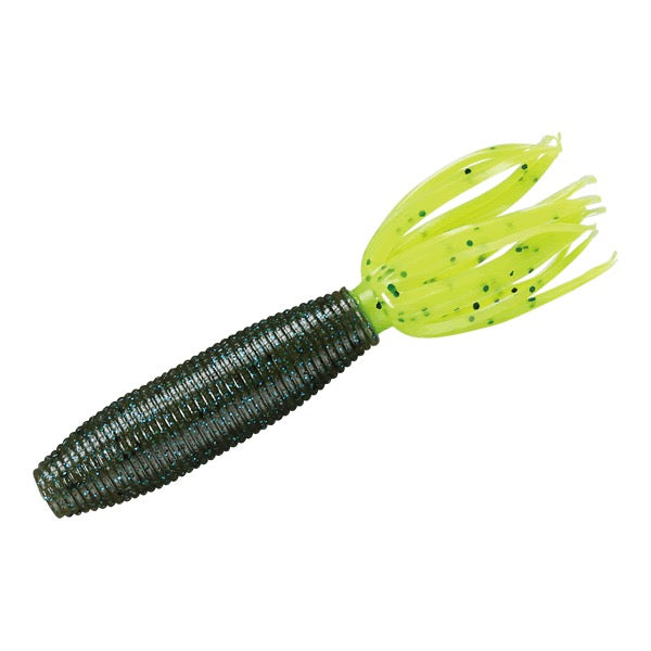 Gary YAMAMOTO FAT IKA 100mm 363-156 GREEN PUMPKIN / BLACK & SMALL BLUE FLAKE - CHARTREUSE PEPPER