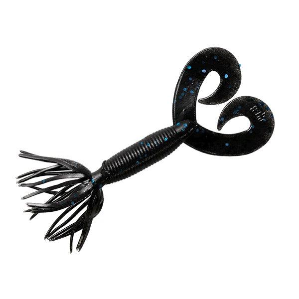 Gary YAMAMOTO HULA GRUB DOUBLE TAIL 2.5" 021-021 BLACK BLUE FLAKE