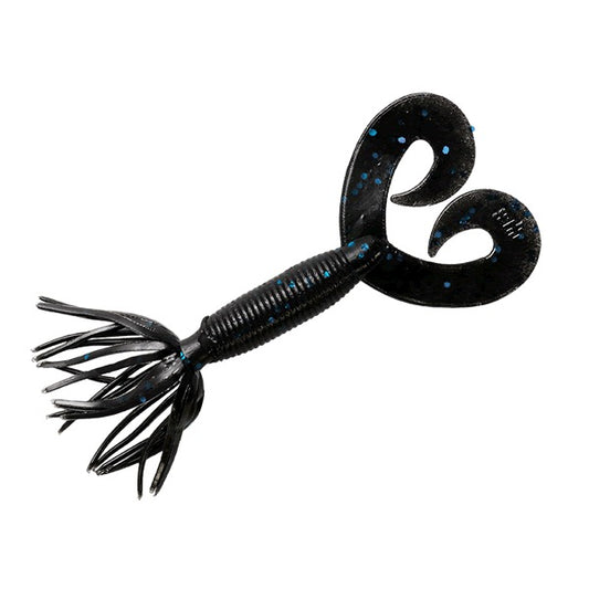 Gary YAMAMOTO HULA GRUB DOUBLE TAIL 2.5" 021-021 BLACK BLUE FLAKE