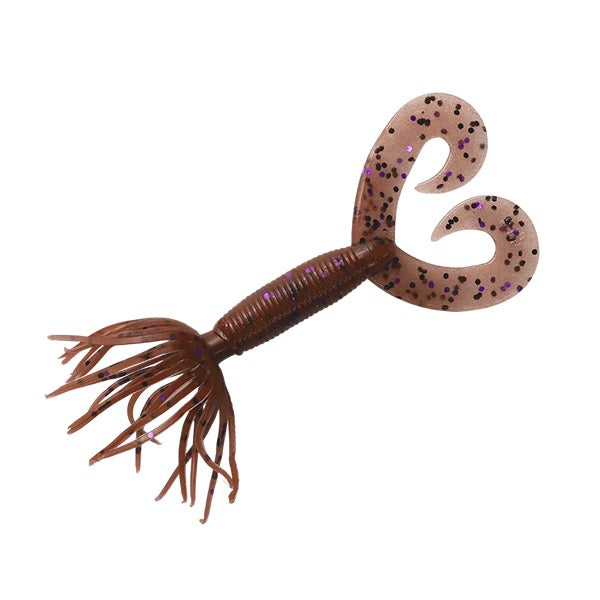 Gary YAMAMOTO HULA GRUB DOUBLE TAIL 2.5" 221-221 CINNAMON BLAC＆PURPLE FLAKE