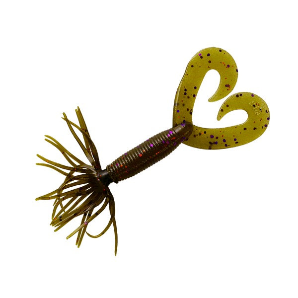Gary YAMAMOTO HULA GRUB DOUBLE TAIL 2.5" 330-330 GREEN PUMPKIN PURPLE＆COPPER FLAKE